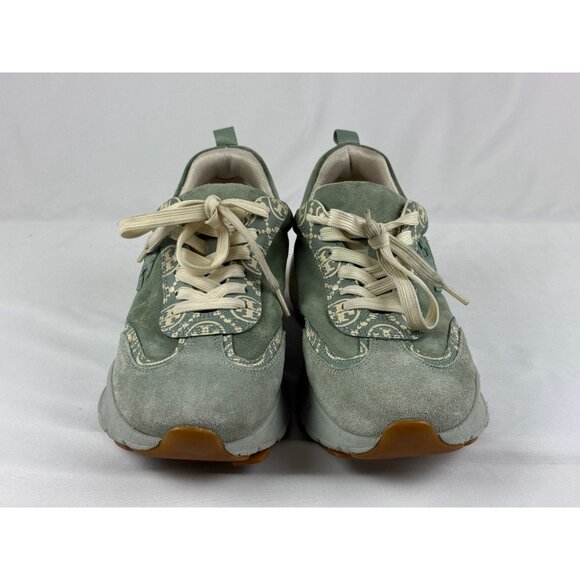 TORY BURCH T Monogram Good Luck Trainer Blue Celadon Women's Shoes Size 9M - Picture 2 of 9